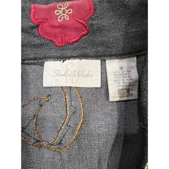 Studio Works Embroidered Beaded Shacket Size M - Picture 5 of 6